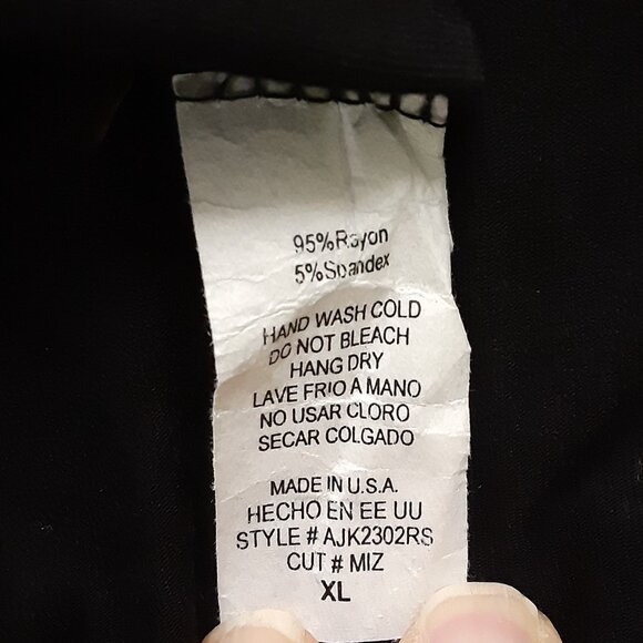 Azules Woman's Black Midi Dress Size XL, Pullover, Long sleeve, Made in USA - Picture 4 of 7